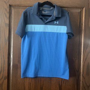 Boys Under Amour Blue Polo Size Medium